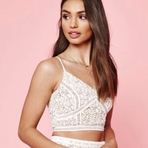 Kendall & Kylie white crochet crop top.  Size medium.